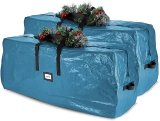 Kerstboom opbergtas 2 stuks 23m blauw