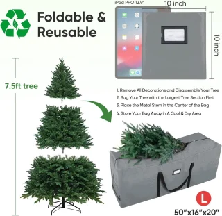 Kerstboom opbergtas 2,3 m - Grijs