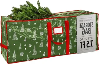 Kerstboom opbergtas 7.5 ft groen patroon
