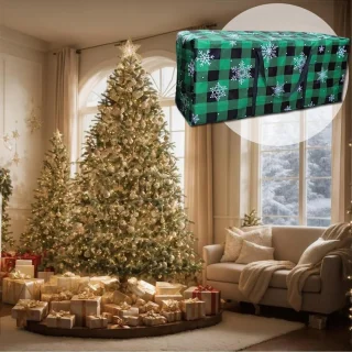 Kerstboom Opbergtas - Boomzak Xmas Cover - Opbergen Decoraties - Waterdicht Oxford Doek - 165x38x76 cm - Rode Plaid