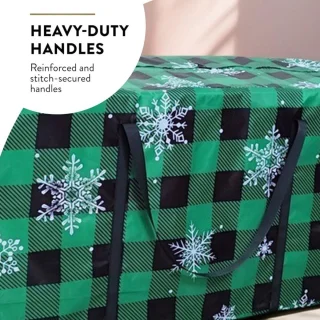 Kerstboom Opbergtas - Boomzak Xmas Cover - Opbergen Decoraties - Waterdicht Oxford Doek - 165x38x76 cm - Rode Plaid