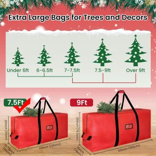 Kerstboom Opbergtas - Decoratie Opberger - Feestdagen Opslag - Scheurvast Oxford Weefsel - Tot 210 cm - Rood