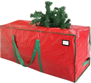 Kerstboom Opbergtas - Kerstboomhoes Beschermhoes - Kunstkerstboom Opbergen - Scheurvast Polyethyleen Zeildoek - Tot 7.5 voet - Rood