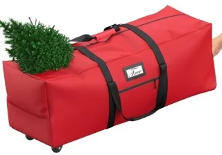 Kerstboom-opbergtas met wielen - 152 cm - geel