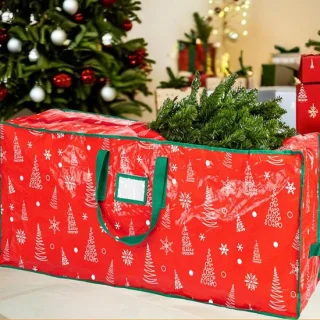 Kerstboom opbergtas rood 122 of 165 cm
