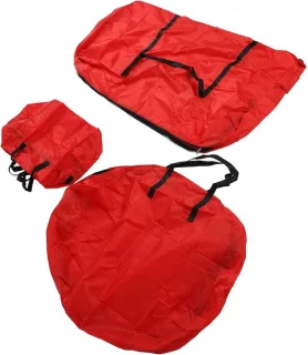 Kerstboom opbergtas set 3 stuks rood