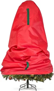 Kerstboom opbergtas verticale hoes rood