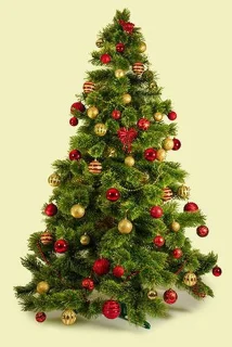 kerstboom poster 70x105 cm pvc tuindoek rood