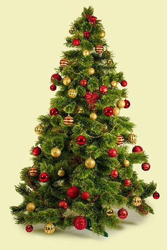 kerstboom poster 70x105 cm pvc tuindoek rood
