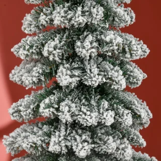 Kerstboom Smal 180 cm Wit/Groen
