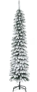 Kerstboom Smal 180 cm Wit/Groen