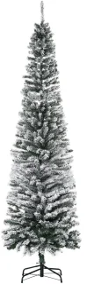 Kerstboom Smal 225 cm Wit/Groen
