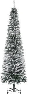 Kerstboom Smal 225 cm Wit/Groen
