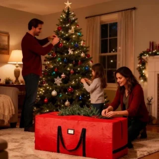 Kerstboom tas 122x38x51 cm rood