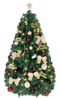 Kerstboom van 150 cm met versieringen