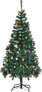 Kerstboom van 150 cm met versieringen – groen