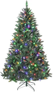 Kerstboom van spar 210 cm met kunstsneeuw