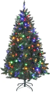 Kerstboom van sparrenhout met ledverlichting