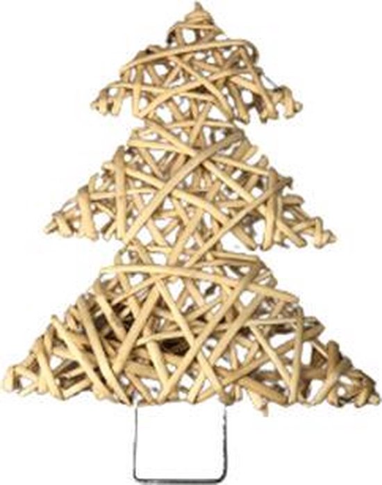 Kerstboom Versiering Bruin Hout Metaal 30x23 cm