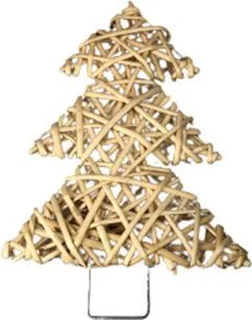 Kerstboom Versiering Bruin Hout Metaal 30x23 cm