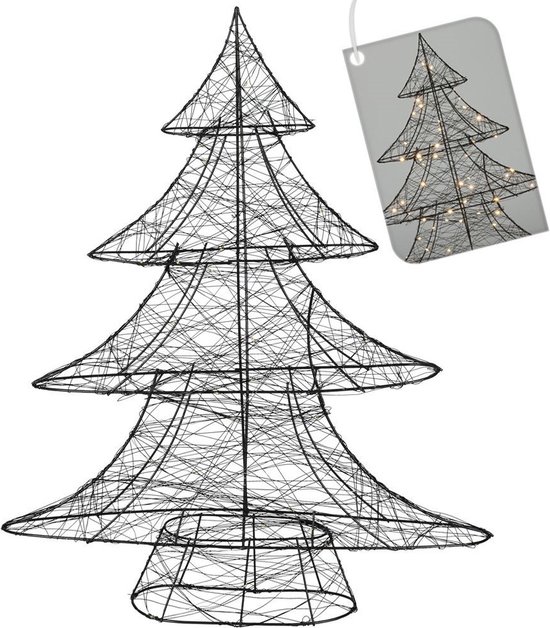 Kerstboom Zwart 60 LED 60 cm Kunststof
