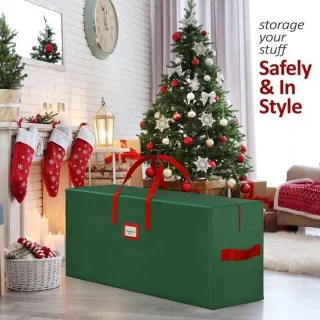 Kerstboomopbergtas voor decoratie van Oxford-materiaal, 165 × 38 × 76 cm, groen