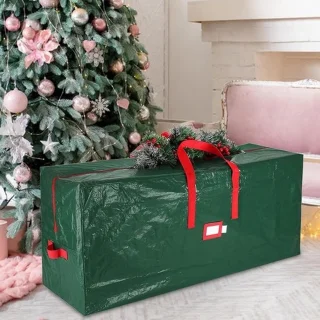 Kerstboomopbergtas voor decoratie van Oxford-materiaal, 165 × 38 × 76 cm, groen