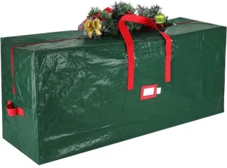 Kerstboomopbergtas voor decoratie van Oxford-materiaal, 165 × 38 × 76 cm, groen