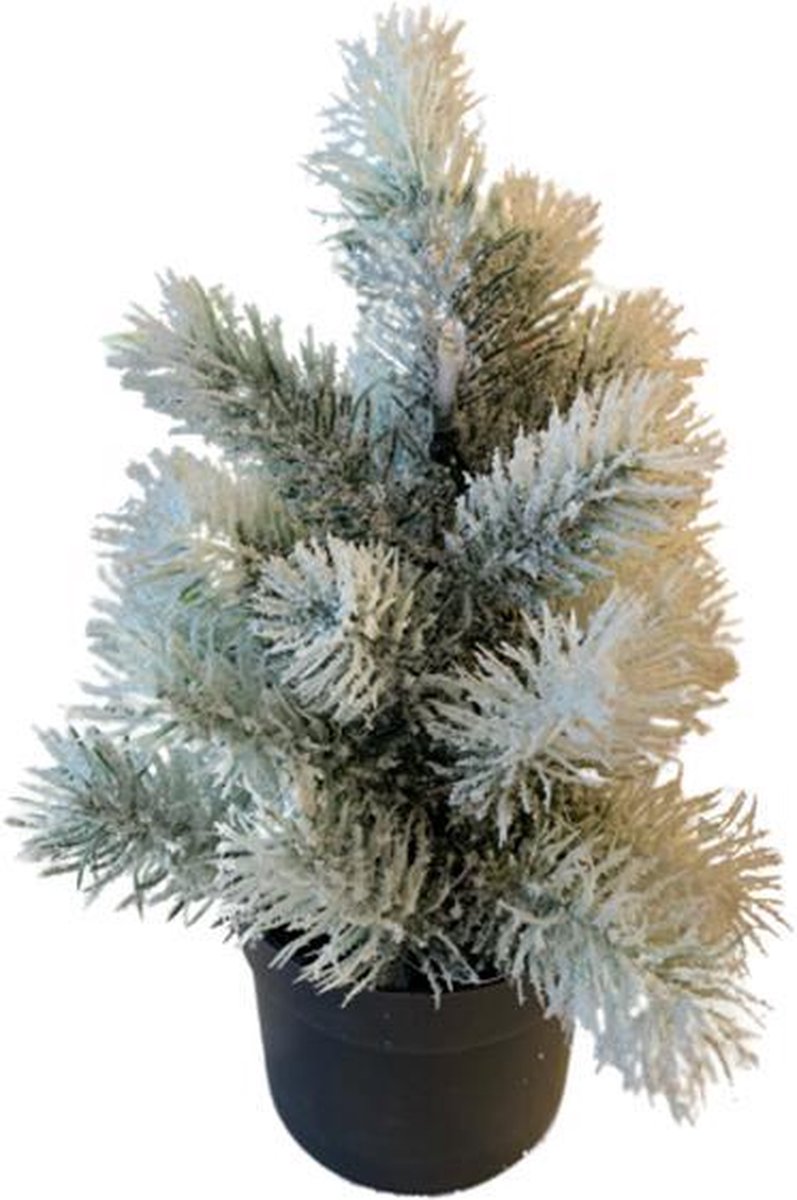 Kerstboompje LED kunststof 28 cm groen/wit