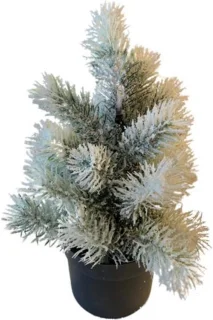Kerstboompje LED kunststof 28 cm groen/wit