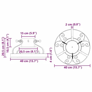 Kerstboomstandaard Staal Antiek Koper 40x40x20,5 cm