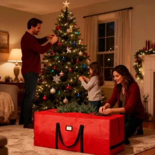Kerstboomtas 122x38x51 cm rood