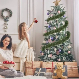 Kerstkrans Kunstdennen 15,5 m Groen