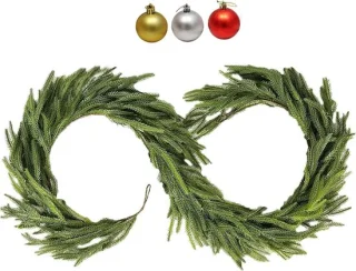 Kerstkrans kunstdennen 200 cm groen