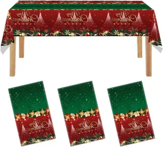 Kersttafelkleed (plastic)