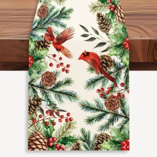 Kersttafelkleed Rode Kardinaal 30x183 cm