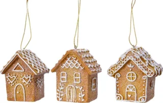 Kerstversiering Polyresin Gemberhuisje 7 cm
