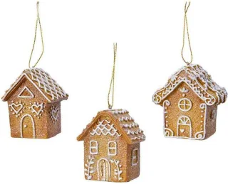 Kerstversiering Polyresin Gemberhuisje 7 cm