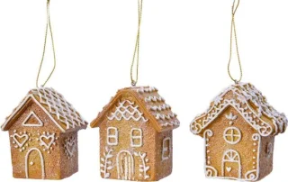 Kerstversiering Polyresin Gemberhuisje 7 cm