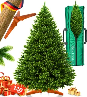 KESSER® kunstmatige kerstboom met houten standaard en tas