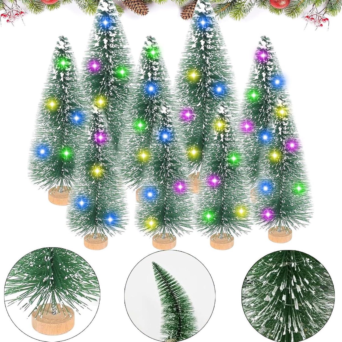 Kleine Dennenbomen Decoratie Verlicht 5 Stuks