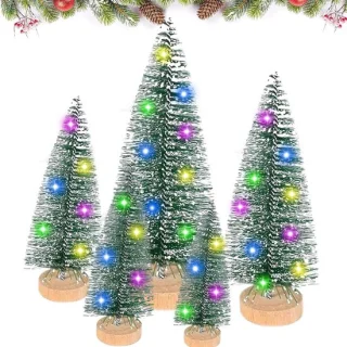Kleine dennenboom kerstdecoratie set - 5 stuks