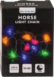 Kleine groene kunstkerstboom H60 cm met paarden thema lichtsnoer