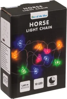 Kleine groene kunstkerstboom H60 cm met paarden thema lichtsnoer