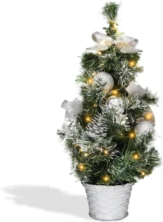 Kleine kerstboom 40 cm zilver - Denarnia