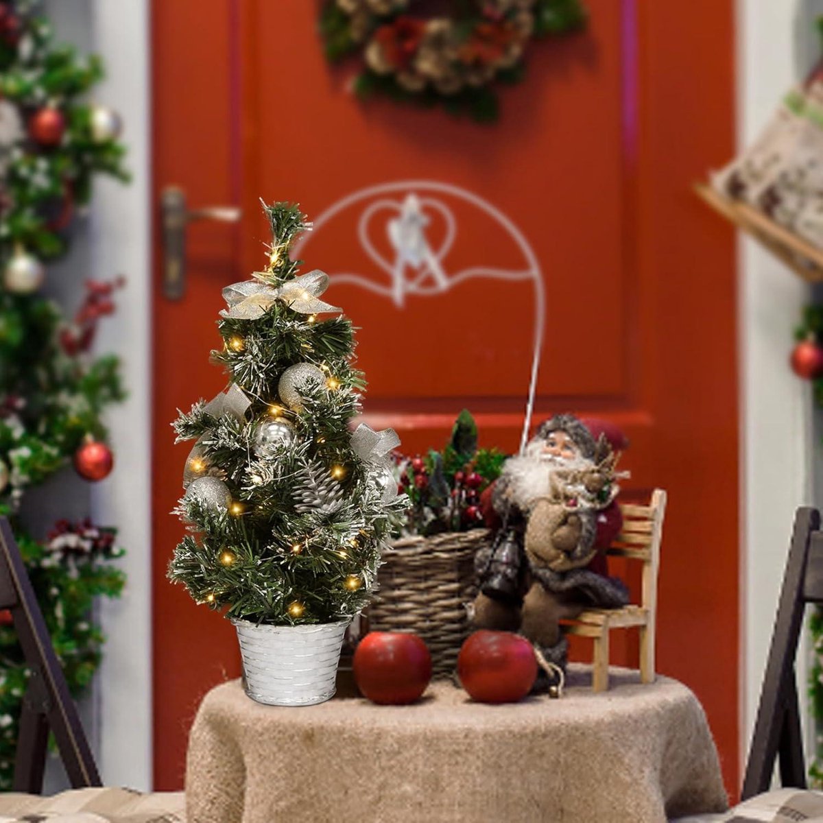 Kleine kerstboom 40 cm zilver - Denarnia