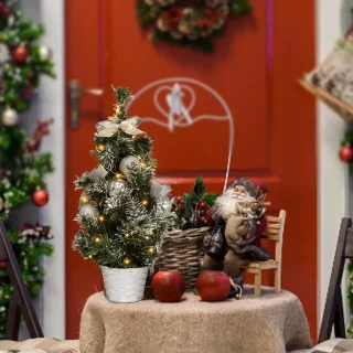 Kleine kerstboom 40 cm zilver - Denarnia