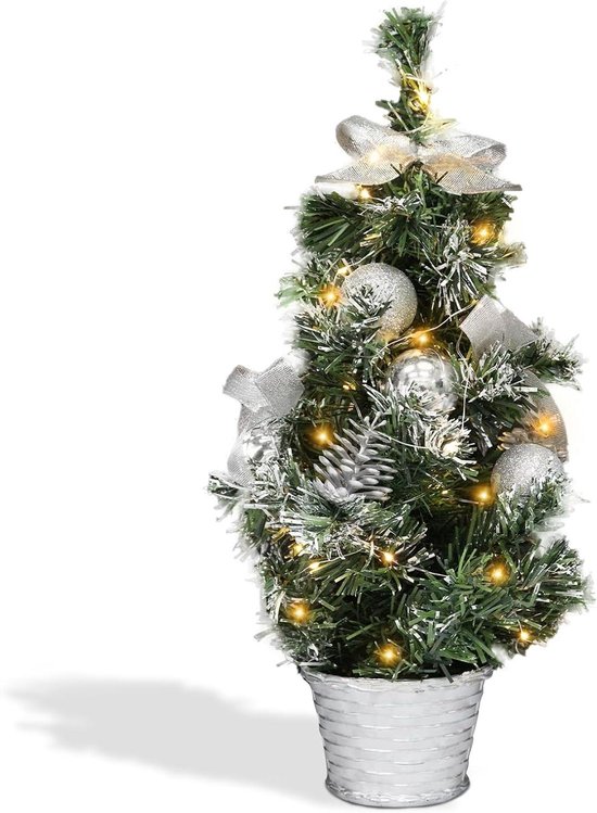 Kleine kerstboom 40 cm zilver - Denarnia