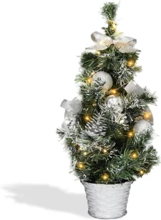 Kleine kerstboom 40 cm zilver