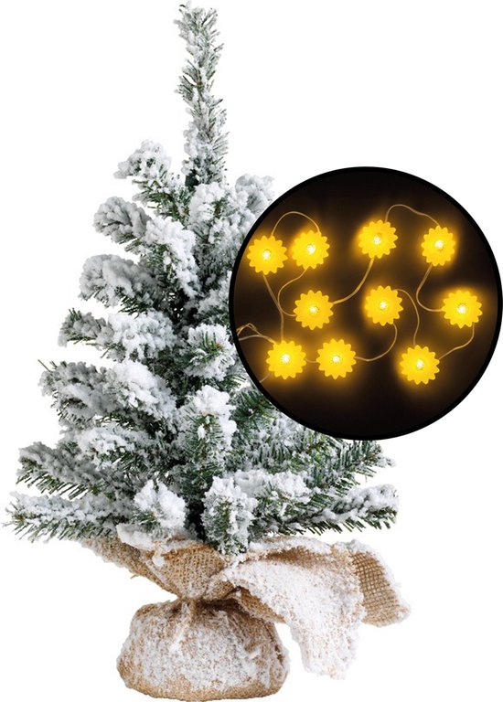 Kleine kunst kerstboom besneeuwd 45 cm